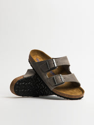 MENS BIRKENSTOCK ARIZONA SF OILED LEATHER SANDALS - IRON