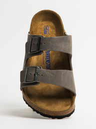 MENS BIRKENSTOCK ARIZONA SF OILED LEATHER SANDALS - IRON - CLEARANCE