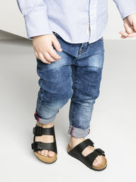 BIRKENSTOCK KIDS ARIZONA BLACK SANDALS - MEDIUM/NARROW FIT  - CLEARANCE