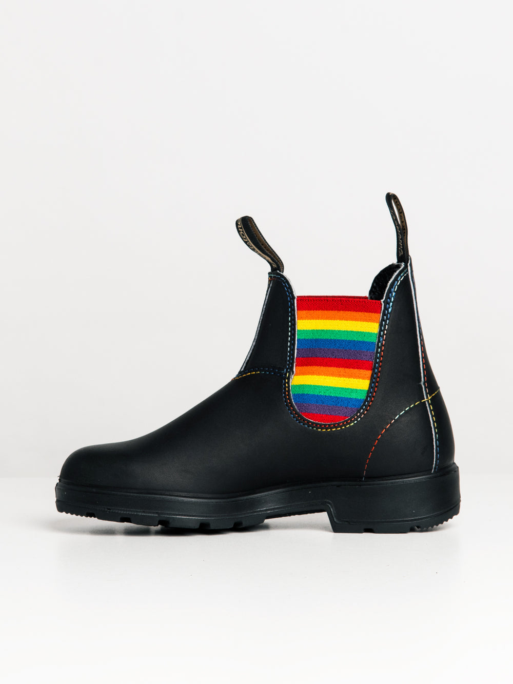 WOMENS BLUNDSTONE ORIGINAL BLACK WITH RAINBOW ELASTIC - CLEARANCE