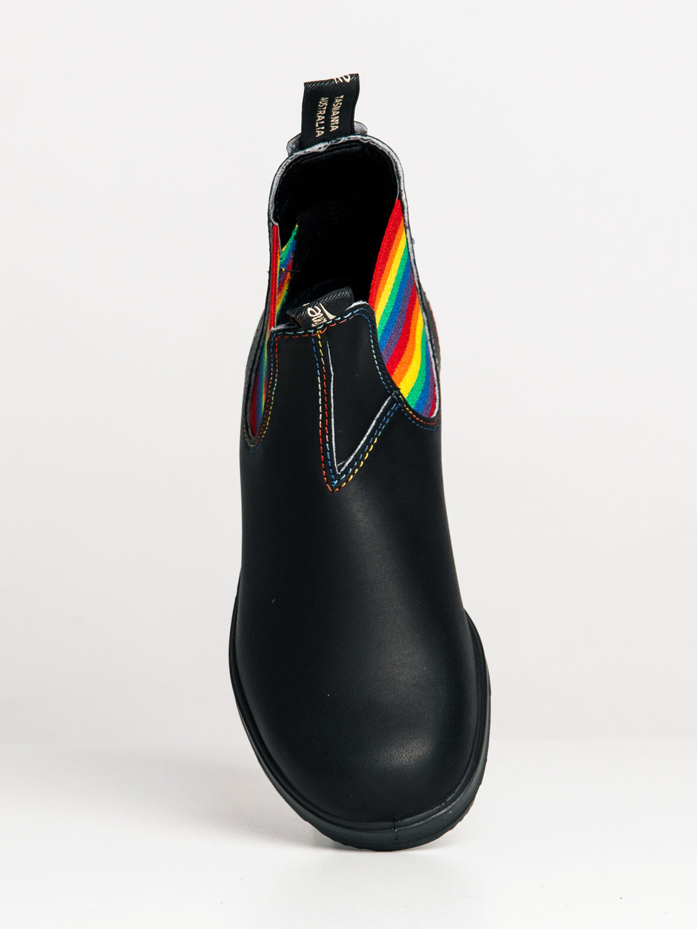 WOMENS BLUNDSTONE ORIGINAL BLACK WITH RAINBOW ELASTIC - CLEARANCE