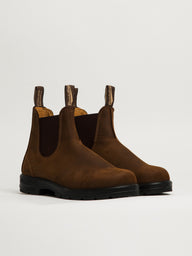 MENS BLUNDSTONE LEATHER LINED ROUND TOE BOOT - TEAK