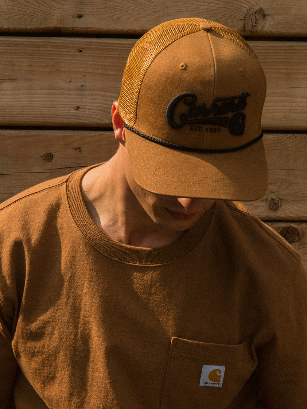CARHARTT CANVAS MESH-BACK SCRIPT CAP - CLEARANCE