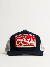CARHARTT CANVAS MESH BACK BUILT PATCH CAP - NAVY