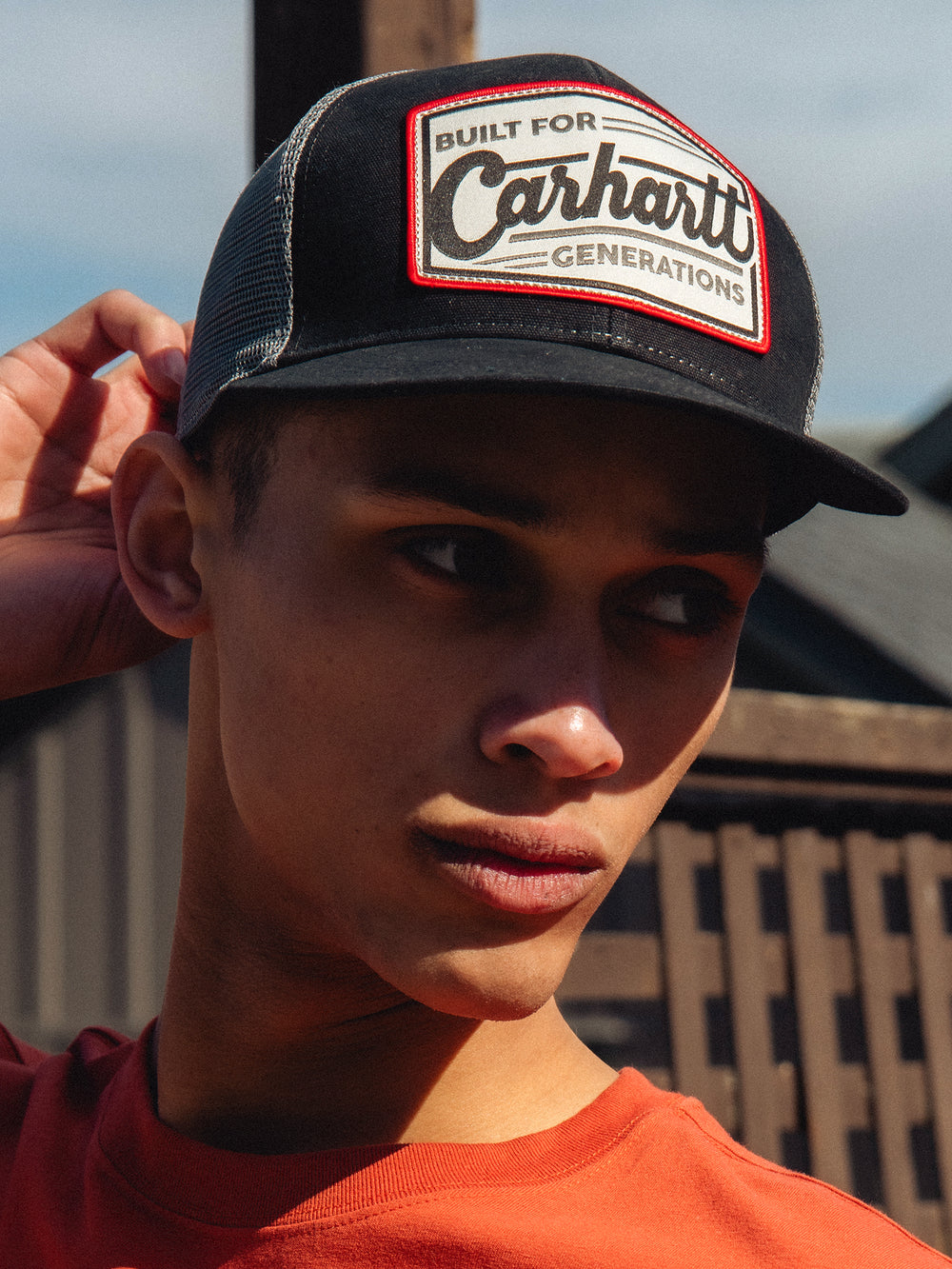 CARHARTT CANVAS MESH BACK BUILT PATCH CAP - BLACK