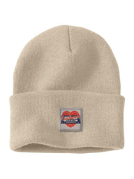 CARHARTT KNIT HEART PATCH TOQUE - OATMEAL
