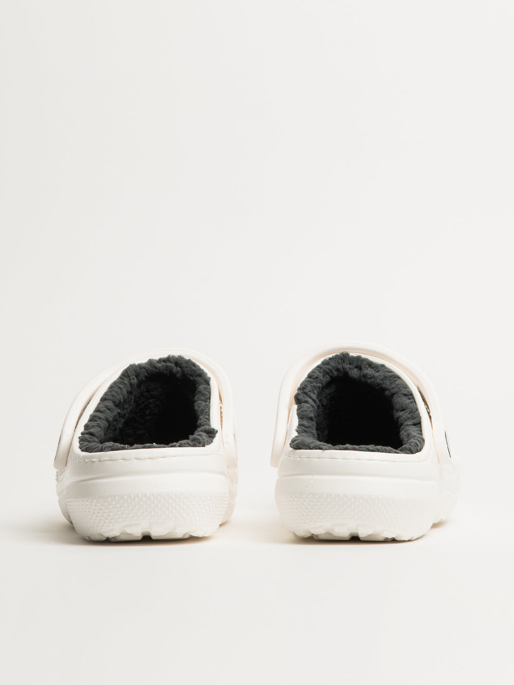 WOMENS CROCS CLASSIC LINED CLOG - WHITE/GREY