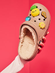 WOMENS CROCS CLASSIC LINED CLOG - MUSHROOM