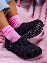 WOMENS CROCS CLASSIC COZZZY SLIPPER - BLACK