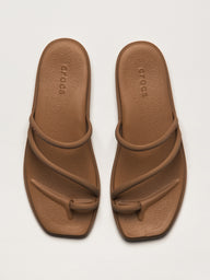 WOMENS CROCS MIAMI TOE LOOP SANDAL - CHOCOLATE