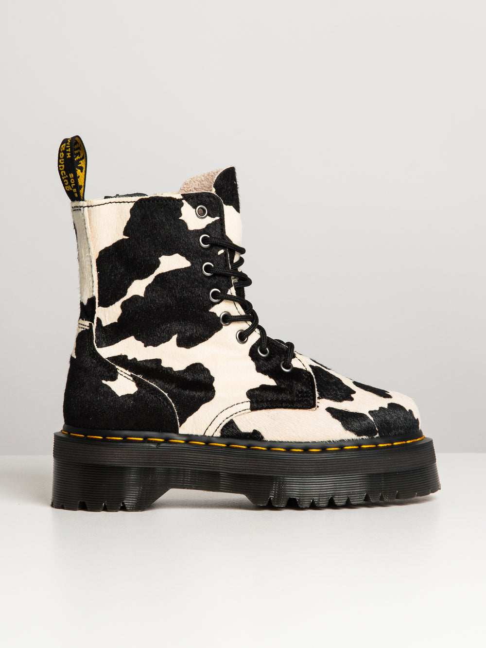 WOMENS DR MARTENS JADON COW PRINT HAIR ON - CLEARANCE