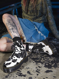WOMENS DR MARTENS JADON COW PRINT HAIR ON - CLEARANCE