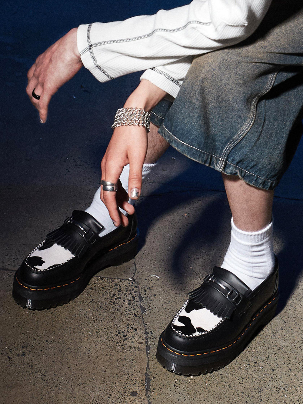 WOMENS DR MARTENS ADRIAN SNAFFLE QUAD HAIR ON - CLEARANCE