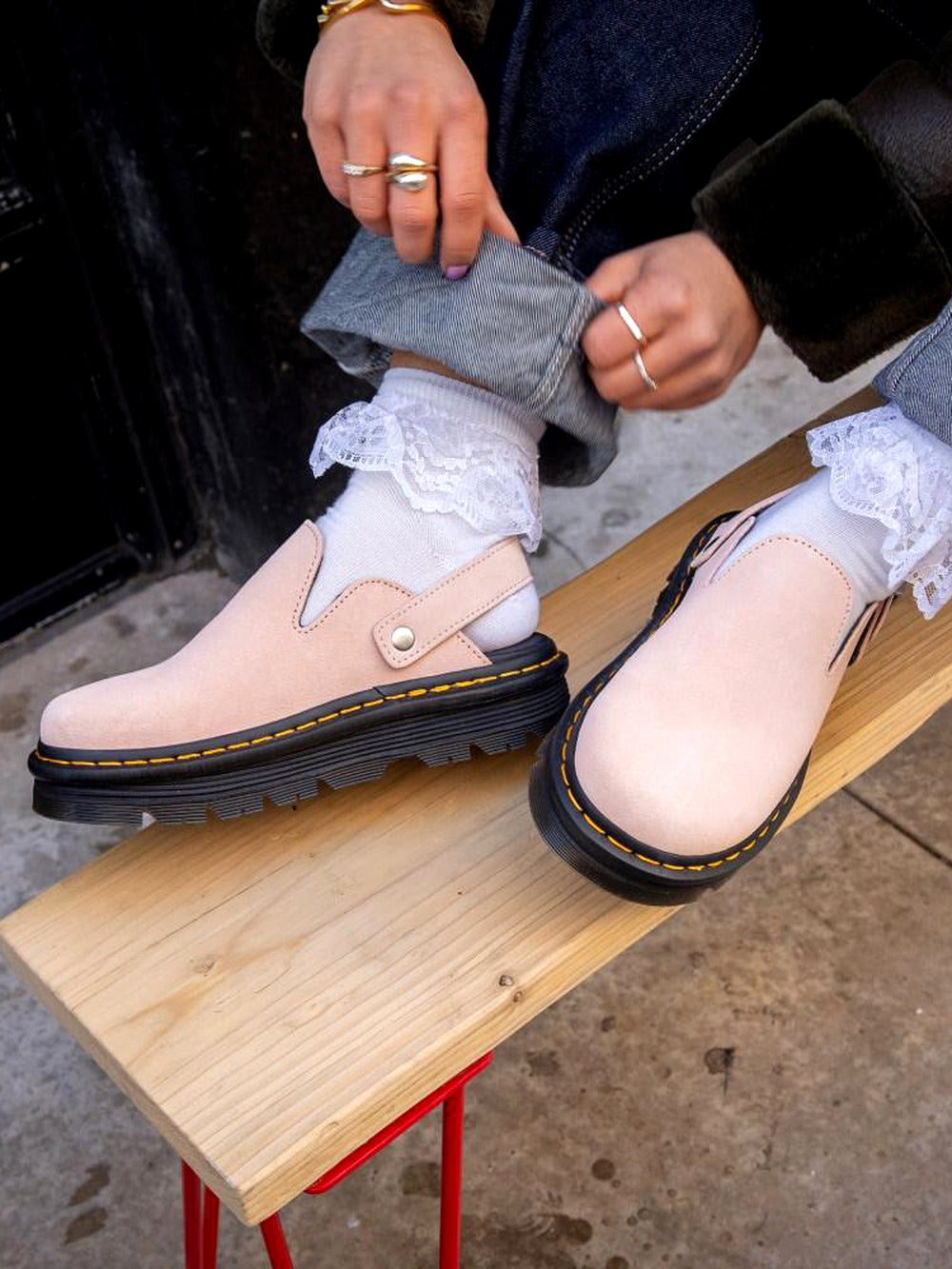 WOMENS DR MARTENS ZEBZAG SUEDE MULE