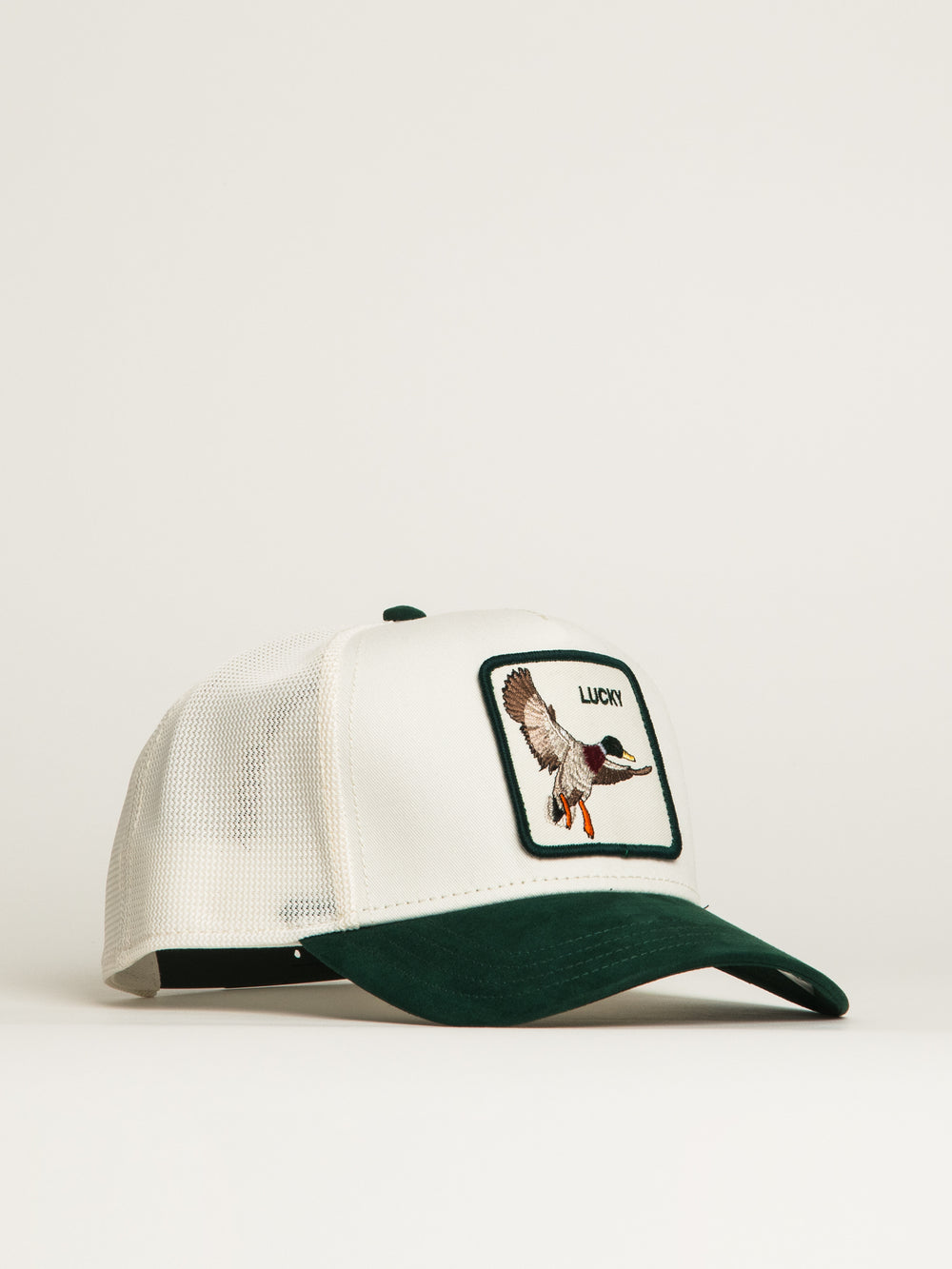 GOORIN BROS LUCKY DUCK SUEDE TRUCKER HAT - GREEN