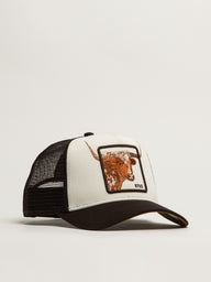 GOORIN BROS OVER THE LINE LONGHORN TRUCKER HAT - BROWN