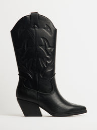 WOMENS HARLOW STASSIE COWBOY BOOTS - BLACK - CLEARANCE