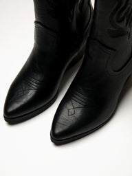 WOMENS HARLOW STASSIE COWBOY BOOTS - BLACK - CLEARANCE
