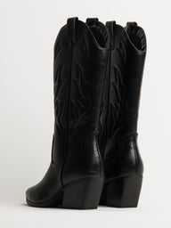WOMENS HARLOW STASSIE COWBOY BOOTS - BLACK - CLEARANCE