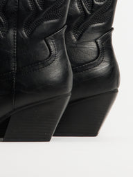WOMENS HARLOW STASSIE COWBOY BOOTS - BLACK - CLEARANCE