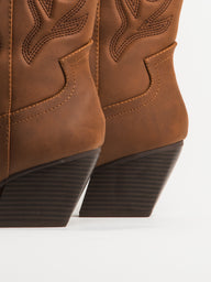 WOMENS HARLOW STASSIE COWBOY BOOTS - BROWN
