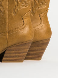 WOMENS HARLOW STASSIE COWBOY BOOTS - TAN