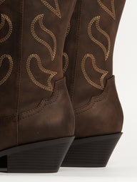 WOMENS HARLOW OAKLEE COWBOY BOOTS - BROWN