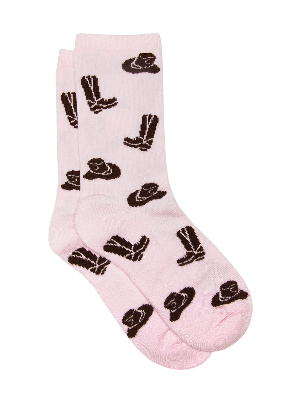 HARLOW WESTERN PRINT SOCK - BABY PINK