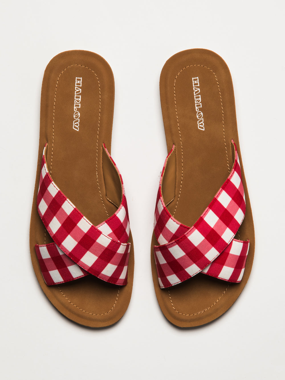 WOMENS HARLOW CAMI SANDALS - RED GINGHAM