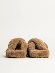 WOMENS HARLOW CROSSOVER SLIPPER - LIGHT BROWN