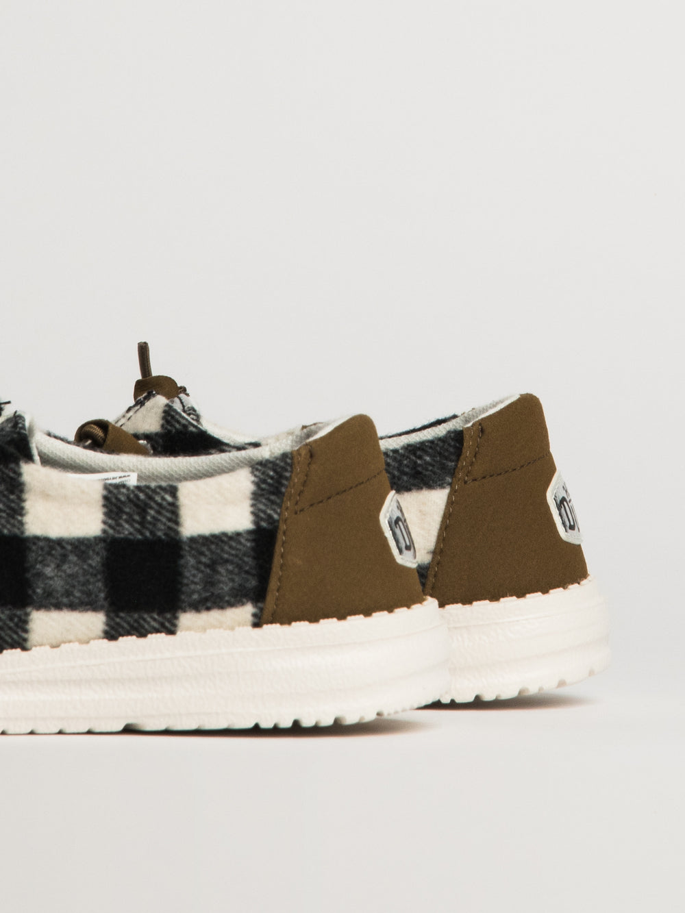 WOMENS HEYDUDE WENDY BUFFALO PLAID - WHITE/BLACK