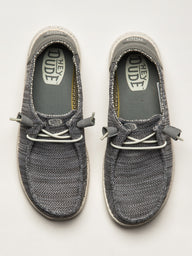 WOMENS HEY DUDE WENDY STRETCH SOX SNEAKER - LIGHT GREY