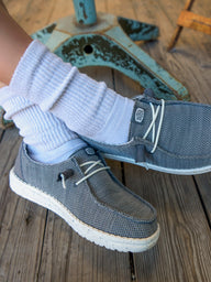 WOMENS HEY DUDE WENDY STRETCH SOX SNEAKER - LIGHT GREY