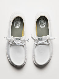 WOMENS HEYDUDE WENDY STRETCH SOX SNEAKER - WHITE