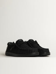MENS HEYDUDE WALLY STRETCH SOX SLIP-ON - BLACK