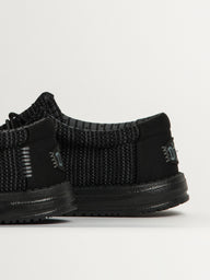 MENS HEYDUDE WALLY STRETCH SOX SLIP-ON - BLACK