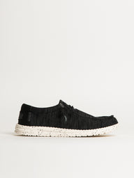 MENS HEYDUDE WALLY STRETCH SOX SLIP-ON - BLACK/WHITE