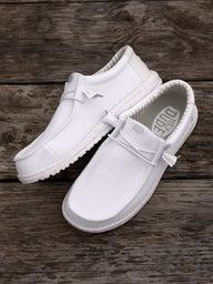 MENS HEYDUDE WALLY STRETCH SOX SLIP-ON - WHITE