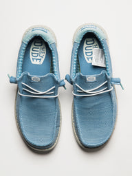 MENS HEYDUDE WALLY STRETCH SOX SLIP-ON - CLOUD BLUE