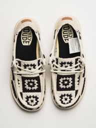 WOMENS HEYDUDE WENDY COTTAGE CROCHET SNEAKER - MULTI