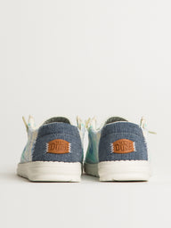 WOMENS HEYDUDE WENDY COTTAGE CROCHET SNEAKER - BLUE