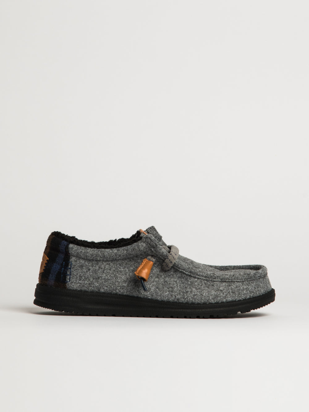 MENS HEYDUDE WALLY COZY PLAID - GREY