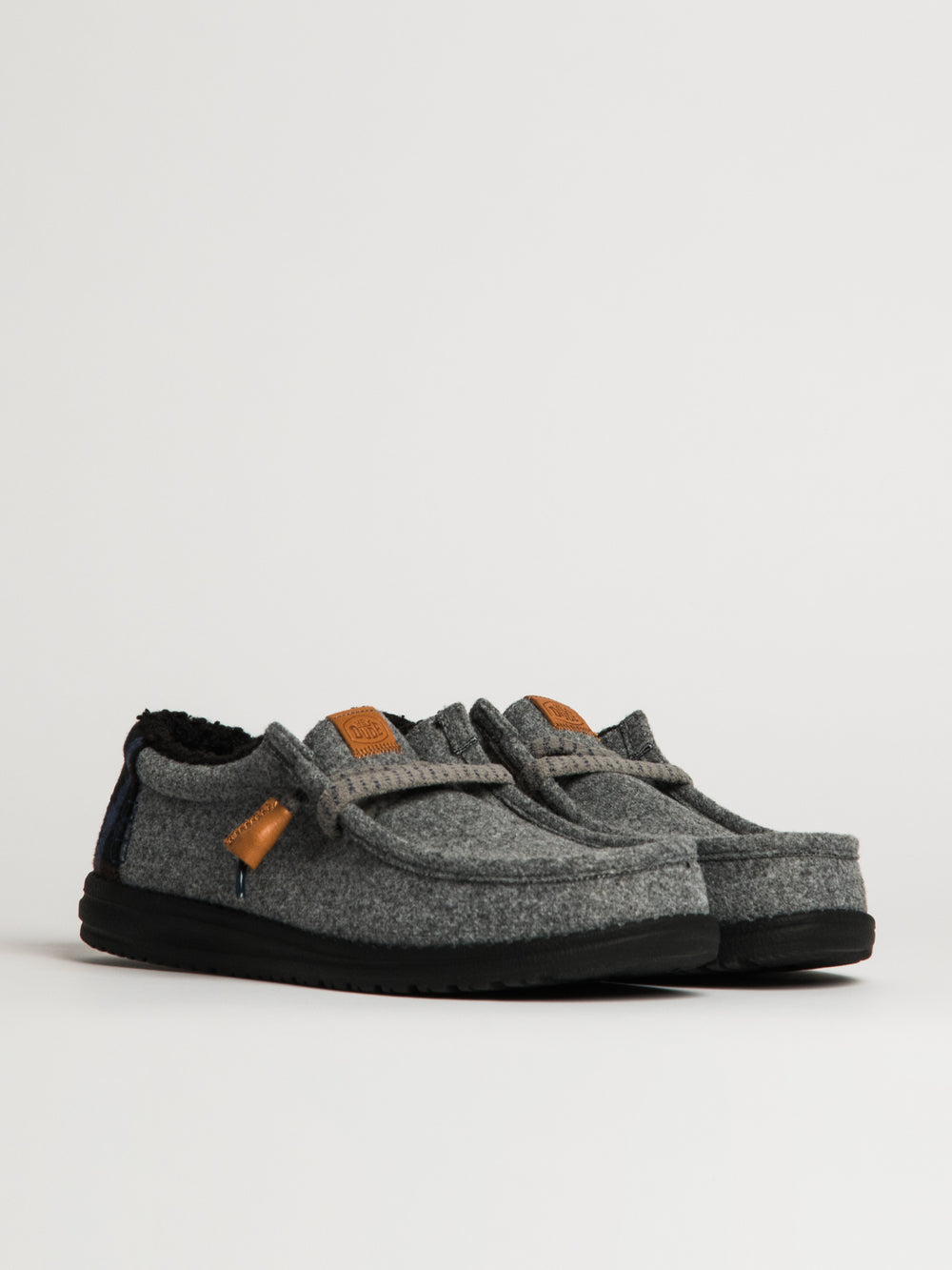 MENS HEYDUDE WALLY COZY PLAID - GREY