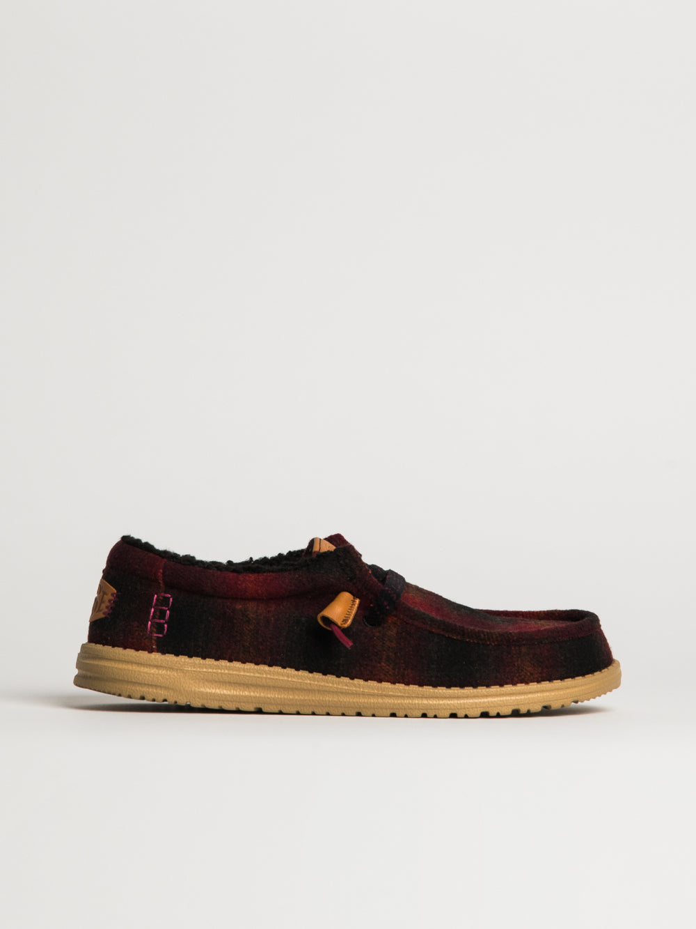 MENS HEYDUDE WALLY COZY PLAID - RED/BLACK