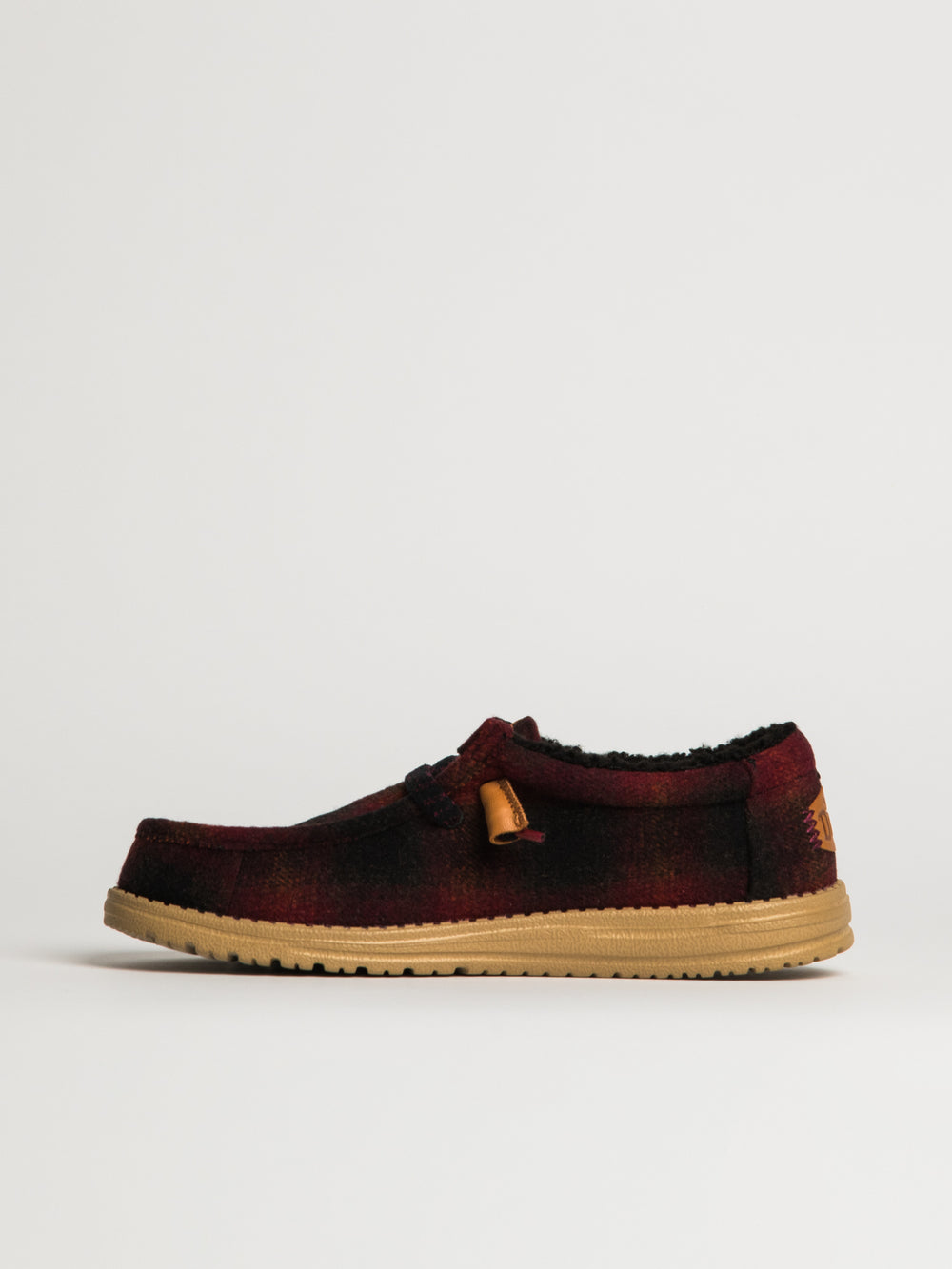 MENS HEYDUDE WALLY COZY PLAID - RED/BLACK