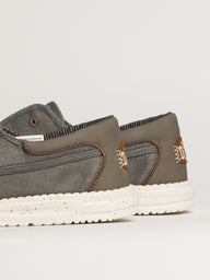 MENS HEY DUDE WALLY CRUZ STRETCH CANVAS - GREY