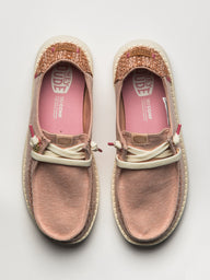 WOMENS HEY DUDE WENDY BREAK SURF JERSEY SNEAKER - ROSE