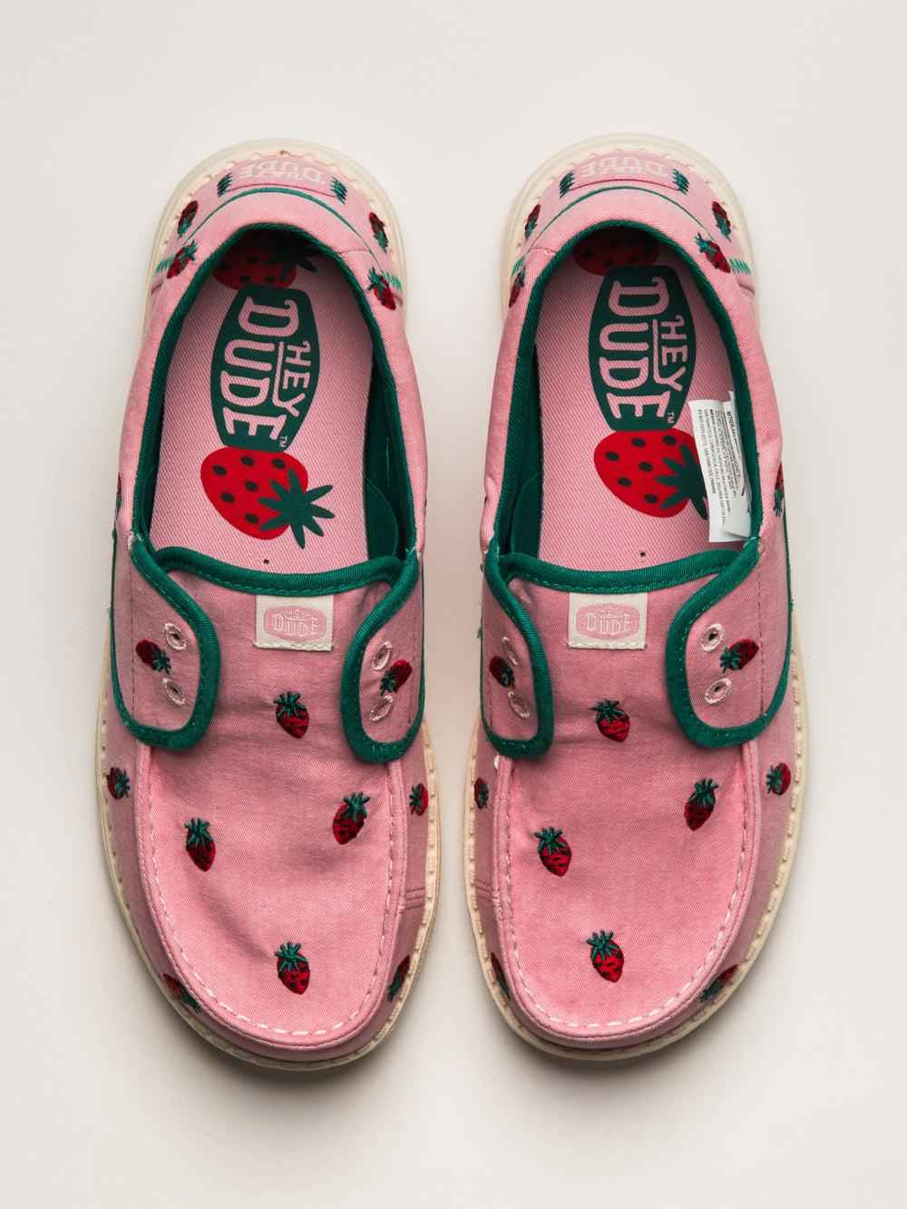 WOMENS HEY DUDE WENDY CRU EMBROIDERED STRAWBERRY - PINK