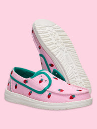 WOMENS HEY DUDE WENDY CRU EMBROIDERED STRAWBERRY - PINK