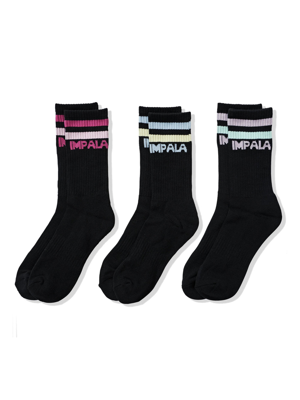 IMPALA STRIPE SKATE 3 PACK SOX SOCKS  - CLEARANCE
